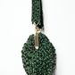 Rajwada Dark Green Suede Cutdana Embellished Potli For Women