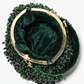 Rajwada Dark Green Suede Cutdana Embellished Potli For Women