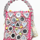 Rajwada Pink Suede Pearl And Mirror Embellished Clutch For Women