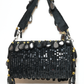Rajwada Black Suede Cutdana And Mirror Embellished Clutch For Women
