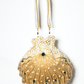Rajwada Cream Suede Pearl Embellished Potli For Women