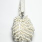 Rajwada White Suede Stone And Pearl Embellished Potli For Women
