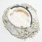 Rajwada White Suede Stone And Pearl Embellished Potli For Women