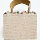 Rajwada Off White Suede Pearl Embellished Clutch For Women