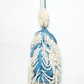 Rajwada Teal Blue Suede Pearl Embellished Potli For Women