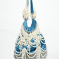 Rajwada Teal Blue Suede Pearl Embellished Potli For Women