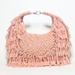 Rajwada Light Pink Suede Pearl And Stone Embellished Clutch For Women