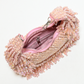 Rajwada Light Pink Suede Pearl And Stone Embellished Clutch For Women