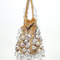 Rajwada Cream Suede Stone And Pearl Embellished Potli For Women