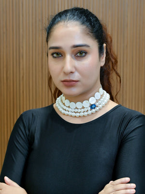 Rajwada White Alloy Embellished Neckpiece For Women