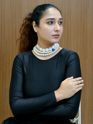 Rajwada White Alloy Embellished Neckpiece For Women