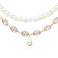 Rajwada White & Pink Alloy Embellished Neckpiece For Women