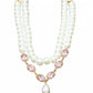 Rajwada White & Pink Alloy Embellished Neckpiece For Women