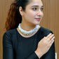 Rajwada White And Silver Alloy Embellished Neckpiece For Women