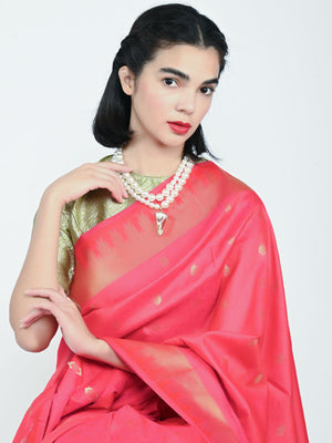 Rajwada White Alloy Beaded Pearl Embellished Neckpiece For Women