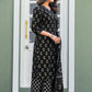 Rajwada Black Cotton Blend Printed Kurta Set For Women