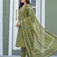 Rajwada Olive Green Cotton Blend Printed Kurta Set For Women