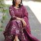 Rajwada Dark Purple Rayon Printed Kurta Set For Women