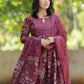 Rajwada Dark Purple Rayon Printed Kurta Set For Women
