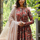 Rajwada Maroon Rayon Printed Kurta Set For Women