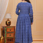 Rajwada Royal Blue Rayon Printed Kurta Set For Women
