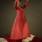 Rajwada Rust Rayon Solid Kurta Set For Women