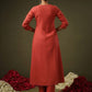 Rajwada Rust Rayon Solid Kurta Set For Women