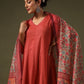 Rajwada Rust Rayon Solid Kurta Set For Women