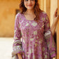 Rajwada Mauve Pink Rayon Printed Kurta Set For Women