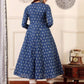Rajwada Dusty Blue Rayon Printed Kurta Set For Women