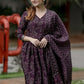 Rajwada Dark Purple Rayon Printed Kurta Set For Women