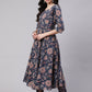 Rajwada Dusty Blue Rayon Printed Kurta Set For Women