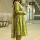 Rajwada Olive Green Rayon Printed Kurta Set For Women