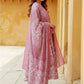Rajwada Light Pink Rayon Printed Kurta Set For Women