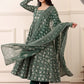 Rajwada Dark Green Rayon Printed Kurta Set For Women