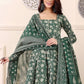 Rajwada Dark Green Rayon Printed Kurta Set For Women