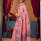 Rajwada Light Pink Cotton Blend Printed Saree For Women