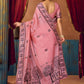 Rajwada Light Pink Cotton Blend Printed Saree For Women