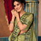 Rajwada Pista Green Cotton Blend Printed Saree For Women