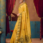 Rajwada Mustard Yellow Cotton Blend Printed Saree For Women