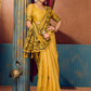 Rajwada Mustard Yellow Cotton Blend Printed Saree For Women