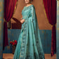 Rajwada Mint Green Cotton Blend Printed Saree For Women