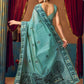 Rajwada Mint Green Cotton Blend Printed Saree For Women