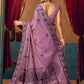 Rajwada Purple  Cotton Blend Printed Saree For Women