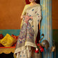Rajwada Off White Cotton Blend Printed Saree For Women