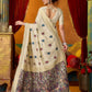 Rajwada Off White Cotton Blend Printed Saree For Women