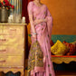 Rajwada Light Pink Cotton Blend Printed Saree For Women