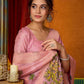 Rajwada Light Pink Cotton Blend Printed Saree For Women