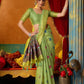 Rajwada Light Green Cotton Blend Printed Saree For Women