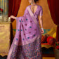 Rajwada Lavender Cotton Blend Printed Saree For Women